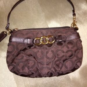 Coach signature small brown purse